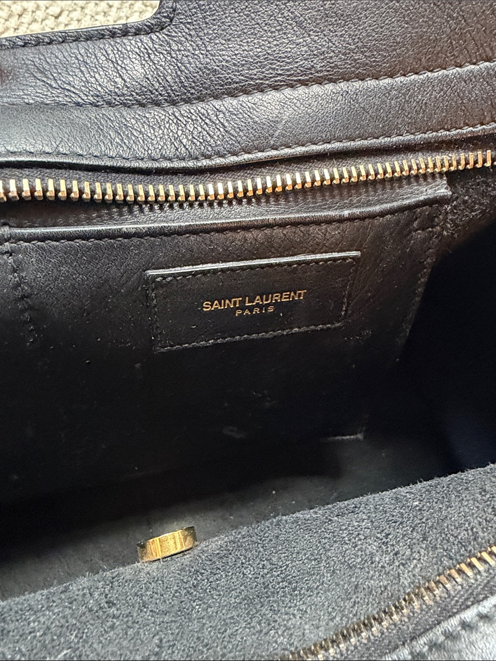 Saint Laurent Black Leather 'Y' Top-Handle Satchel - Picture 4 of 6